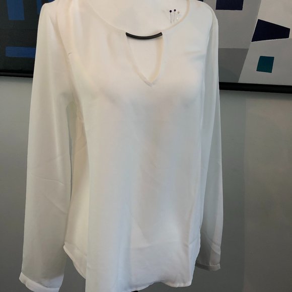 White Long - Sleeved Blouse - Picture 1 of 2